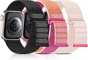 Sport Loop Bands Compatible with Apple Watch Band 38mm 40mm 41mm 42mm 44mm 45mm for Women Men, Breathable Braided Woven Nylon Replacement Strap Compatible with iWatch Series 7 6 5 4 3 2 1 SE