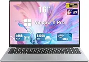 FUNYET Gaming Laptop | 16 Inch FHD Display (1920 x 1200) | 12th N100 Laptop Computer | 16GB RAM 512GB SSD | Supports 180 Angle Opening | Bluetooth | Backlit Keyboard | Windows 11 Pro.