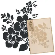 Reusable PLASTIC Wall STENCIL Template / 17.7"x25.6" or 25.6"x37.4" / FLOWERS #1