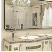 Large Rectangular Black Framed Bathroom Mirror - Versatile Installation Options