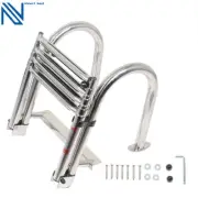 4 Steps Pontoon Heavy Duty Boat Ladder Rear Entry Stainless Steel Folding