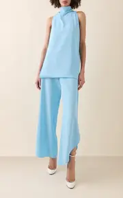 [ALAÏA] Curved-Seam Stretch-Cady Pants