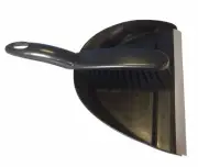 5x Morgan DUSTPAN & BRUSH SET Soft Rubber Lip BLACK, Easier Rubbish Collection