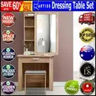 Artiss Dressing Table With Mirror Sliding Stool Mirrors Makeup Table Chairs Set