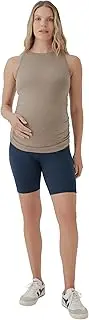 [pact] Organic Cotton Maternity Tank Top - Ruched Soft Stretchy Sleeveless Maternity Top with Flattering