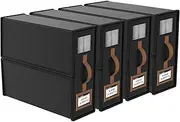 4 Pack Foldable Bed Sheets Set Organizers and Storages With Window (King & Queen Size),Foldable Linen Closet Organizers with PU Handle,for Bedsheets and Pillow Cube Organizer,Bedding Container (black)
