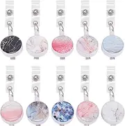 CeaHoify 10Pcs Retractable Badge Holder Nurse Badge Reels with Alligator Clip Decorative ID Name Badge Reel for Office Worker