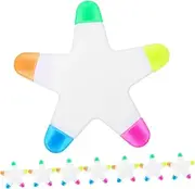 AUTSUPPL 8pcs Star Shape Highlighter Pen 5 Colors Highlighter Drawing Markers Stationery Present for Kids Students and Teacher Use