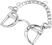 Horse Snaffle Bit, Stainless Steel Snaffle Bit, 135mm Horse Mouth Bit, All Purpose Snaffle Bits for Horses, D Ring Horse Bit with Chain for Horse Farm Outdoor Training