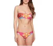 MOSCHINO Women's Ballon Bandeau Floral Bikini Set Multi (Size 4)