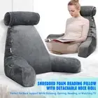 Back Rest Pillow Neck Lumbar Bed Backrest Reading Support Chair Cushion Grey