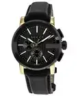 New Gucci G-Chrono XL Black Dial Leather Strap Men's Watch YA101203