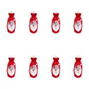 8x LVD Polyester Wine Bottle Cover Holder Santa Bag Christmas Decor 28cm Red