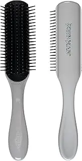 Denman Curly Hair Brush D3 (Arctic Grey) 7 Row Styling Brush for Detangling, Separating, Shaping and Defining Curls - For Women and Men