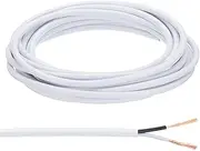 uxcell 15Ft 18/2 PVC Covered Wire, 300V SVT Round Lamp Cord Insulated Heat Resistant Electronical Flexible Cable for LED Lamp Wire Audio Cable Speaker, White, UL Listed