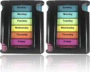 MEDCA Stackable Daily Pill Organizer AM/PM Pill Box - 2 Pack