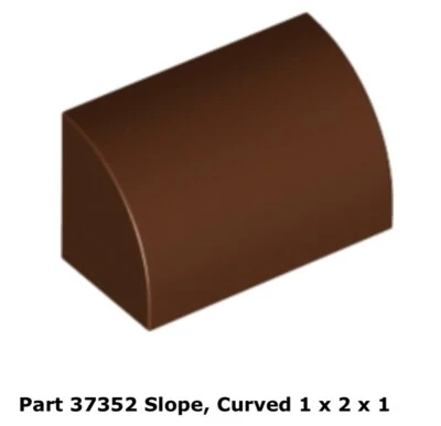 Lego 2x 37352 Reddish Brown Slope, Curved 1 x 2 x 1 75290
