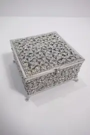 OLIVIA RIEGEL Crystal "Silver Evie" Trinket Box