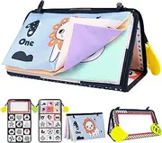 Hapavis Tummy Time Toys Cloth Books with Mirror Teethers Black and White High Contrast Early Educational Toy Graphic Series