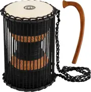 African Talking Drum with Mahogany Wood Shell and Wooden Beater-Not Made in Chin