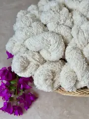 Handspun undyed yarn natural lambswool for weaving, hand, machine knitting 30g