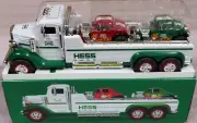 NEW! 2022 HESS TRUCK - FLATBED TRUCK WITH 2 WHEELIE POPPIN HOT RODS