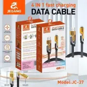 4-in-1 Fast Charging Cable, Dual Type-C & USB Lighting 1 Meter