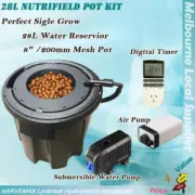 Hydroponics 28L Bucket DWC Bubble Grow System Deep Water Culture Pump Timer