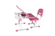 Brateck: Kids Height Adjustable Desk & Chair Set- Pink