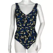 Diane Von Furstenberg Lori One-Piece Swimsuit Swimmers Black Multi Size XS