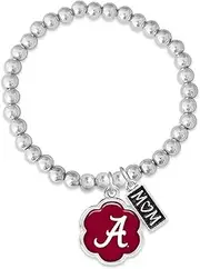 Alabama Crimson Tide Hazel Mom Charm Bead Stretch Bracelet Jewelry Gift UA, 7.5 inches, 7.5 inches, no gemstone