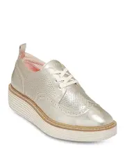 Cole Haan Women's Lace Up Platform Brogue Wingtip Oxford Flats