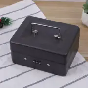 Cash Box with Combination Lock Thicken (Size S, Black) safety cash box