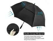 SMARTLINK 30" Large Square Umbrella - Double Canopy Vented - Windproof Golf Design