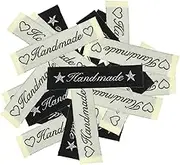 VGOL 200PCS Handmade Fabric Labels Garment Tags Sewing Clothes Textile Labels Handmade Clothing Decoration Accessories 60x15mm