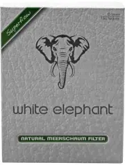 NEW !! 150 × 9MM NATURAL MEERSCHAUM PIPE & CIGARETTE FILTER / WHITE ELEPHANT