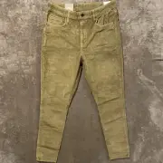 NWT $70 Levi's 721 High Rise Skinny Corduroy Tan Brown Pants Womens Sz 32x30