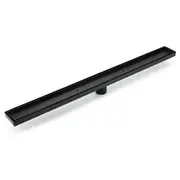 Bathroom Kitchen 800mm Black Shower Grate Tile Insert Floor Drain 50mm Waste Outlet