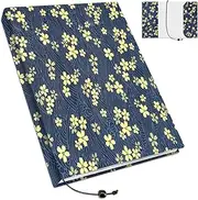 Yitexin Adjustable A5 Red Book Covers for Paperbacks, Fit for 8.2 x 5.8 Inch Fabric Book Cover Protector, Double Side Print Paperback Book Protector with Bookmark for Hardcover Novels (Blue, A5)