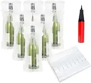 15 Pack Bottle Protectors for Travel, Bottle Bag Inflatable Reusable, Bubble Cushion Wrap with Pump for Luggage, Airplane, Travel, Transport, Clear, Travel