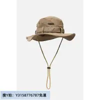 在飛比找Yahoo!奇摩拍賣優惠-牛仔帽無印良品MUJI抽繩漁夫帽子男女夏季透氣戶外登山釣魚帽