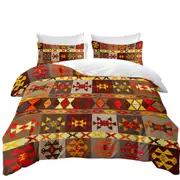 Yellow to Red Aztec Pattern Quilt Cover