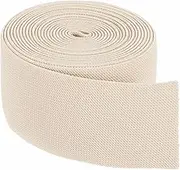 uxcell Elastic Bands for Sewing 7.5cm x 4.6m Beige Knit Elastic Spool High Elasticity for Wigs, Waistband, Pants, Craft DIY Projects