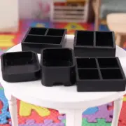 5PC Dollhouse Miniature 1:12 Scale Black Sushi Tray Plates Kitchen Tableware