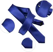 [OATIPHO] Satin Tie Ties for Men Mens Ties Satin Necktie Pure Color Tie Narrow Necktie Black