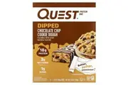 Quest Nutrition, Protein Bar, Dipped, Chocolate Chip Cookie Dough, 4 Bars, 1.76 oz (50 g) Each