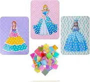 ORFOFE Easy to Use Puncture Painting Set for Boys and Girls Princess Dress DIY Craft Kit Unfinished Needlework for Children