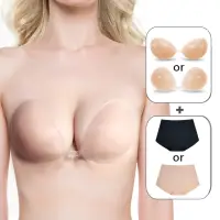 在飛比找momo購物網優惠-【NuBra 絕世好波】隱形胸罩 矽膠+內褲組