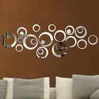 24pcs Acrylic Circle Mirror Tiles DIY Bedroom Decal Art Decor Wall Stickers