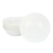 Gibson Ultra White Shadow 6 Piece 6.5 Inch Opal Glass Cereal Bowl Set In White